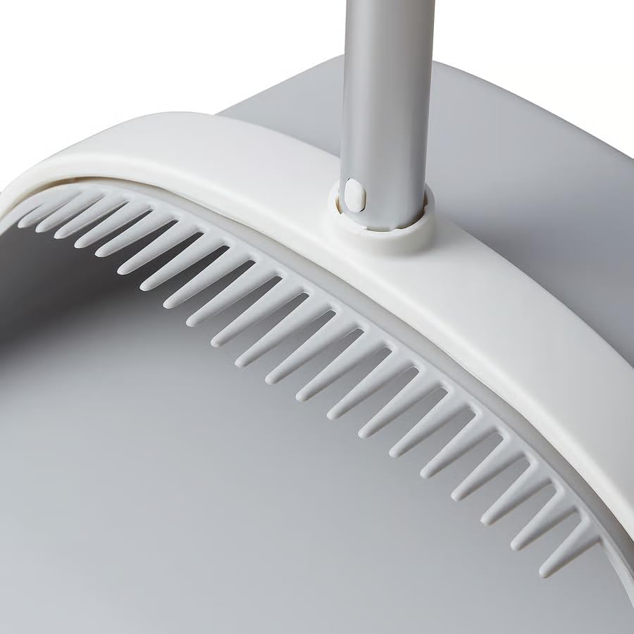 Dustpan and Broom Set with Long Handle – Upright Standing Broom and Dustpan Set for Home, Kitchen, Office Cleaning, Compact Storage Design