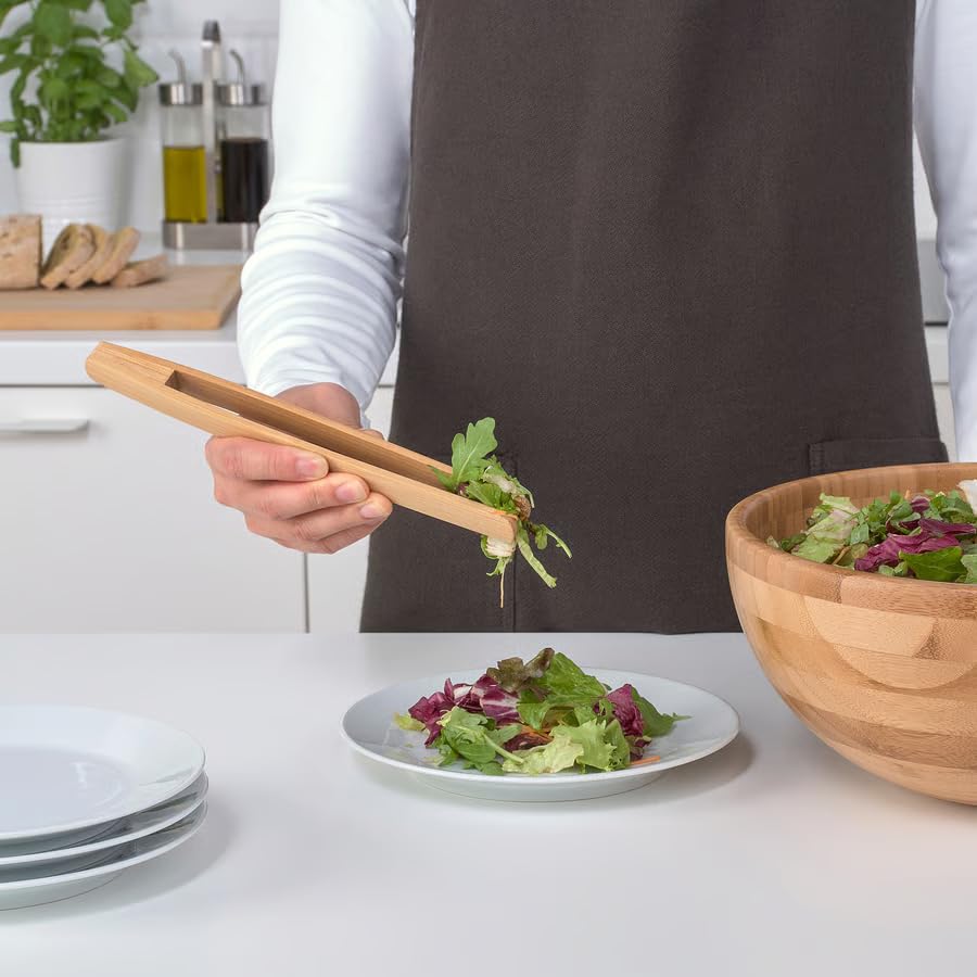 Bamboo Serving Tongs for Salad & BBQ – Wooden Kitchen Food Tongs for Cooking, Buffet, Pasta & Grill | Eco-Friendly Natural Bamboo Salad Servers for Kitchen, Dining & Serving