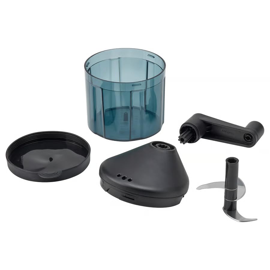 Vegetable Chopper Manual Food Chopper with Storage Container – Hand Pull Food Processor for Onion, Garlic, Salad & Vegetables – Black Gray Turquoise Transparent Kitchen Cutter