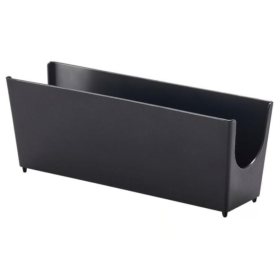 Kitchen Sink Organizer Caddy, Sponge & Dish Brush Holder, Bathroom Countertop Storage Container for Soap, Cleaning Tools & Accessories, Space-Saving Sink Storage Rack, Black