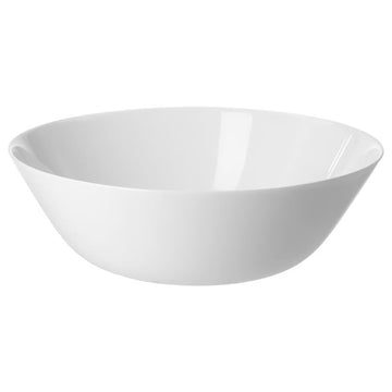 9 Inch White Serving Bowl – Tempered Glass Elegant Dinner Bowl | Modern Salad Bowl for Kitchen, Dining, Party & Buffet | Durable Shatter-Resistant Stylish Tableware Serving Dish