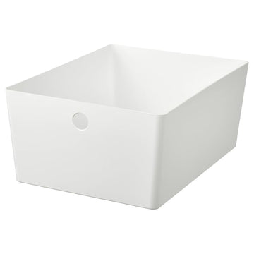 KUGGIS Storage Box White – 10 ¼x13 ¾x6 | Organizer for Papers, Magazines, Gadgets & Hobby Items | Fits BESTÅ Units | Durable Recycled Plastic