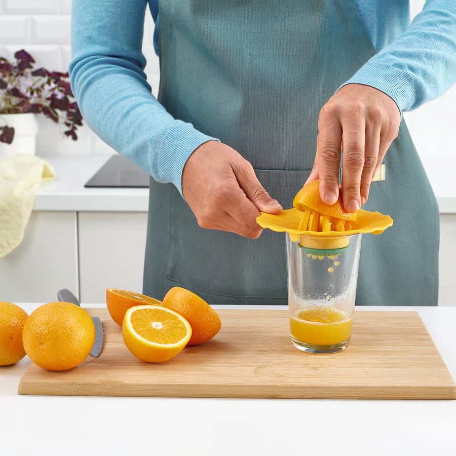 Lemon Squeezer Manual Citrus Juicer 6 Inch – Hand Press Lime & Lemon Juicer Tool for Fresh Juice | Durable Kitchen Fruit Press for Cooking & Drinks (Yellow/Green)