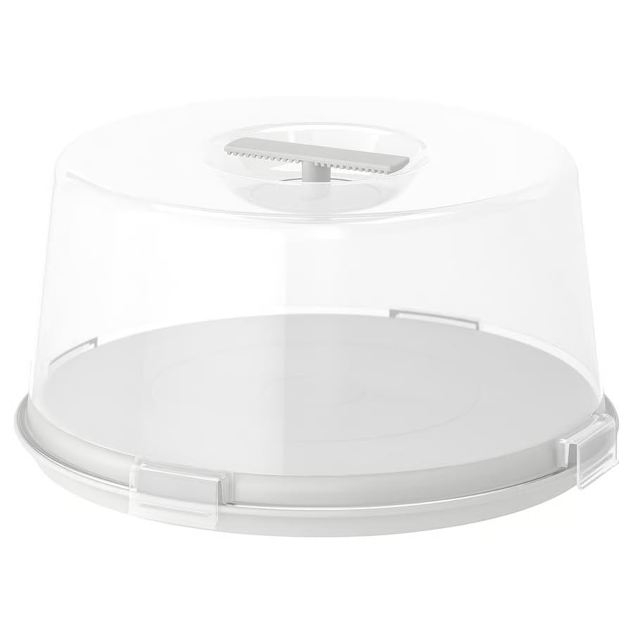 Cake Carrier with Lid & Handle – 14.25" Portable Cake Storage Container for Cakes, Cupcakes, Pastries & Desserts, Round Cake Keeper for Parties, Picnic & Bakery Transport