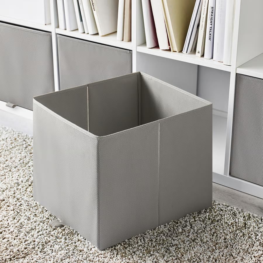 Light Gray Storage Box, Storage Organizer 13x15x13 Inch, Durable Household Storage Container for Clothes, Toys & Accessories, Modern Space-Saving Home Organization Solution
