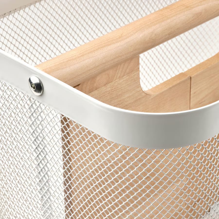Storage Basket with Compartments White, Multi-Compartment Organizer for Laptop, Office Supplies & Accessories, Shelf Storage Basket for Home Office, Clothes & Toys 13x9.5x9 inch