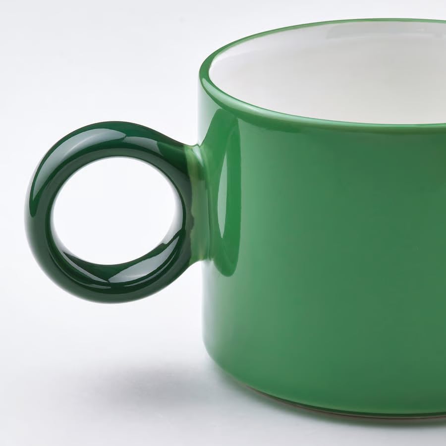 Ceramic Coffee Mug 10 oz – White & Green Tea Cup for Coffee, Tea & Hot Chocolate, Modern Stoneware Mug for Home, Office & Kitchen Drinkware