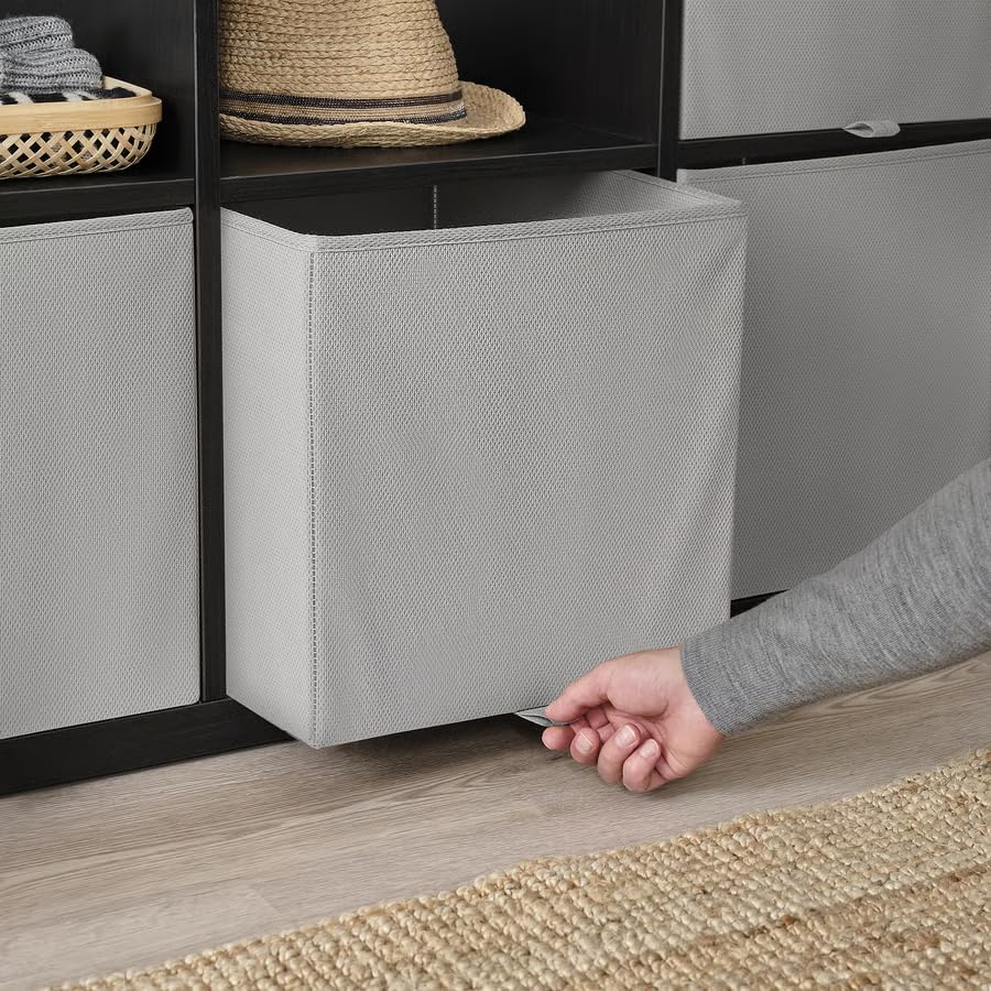 Light Gray Storage Box, Storage Organizer 13x15x13 Inch, Durable Household Storage Container for Clothes, Toys & Accessories, Modern Space-Saving Home Organization Solution