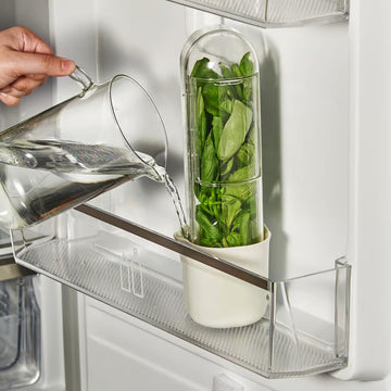 Herb Keeper for Refrigerator – Fresh Herb Storage Container with Water Reservoir, Airtight Produce Saver for Cilantro, Parsley & Basil