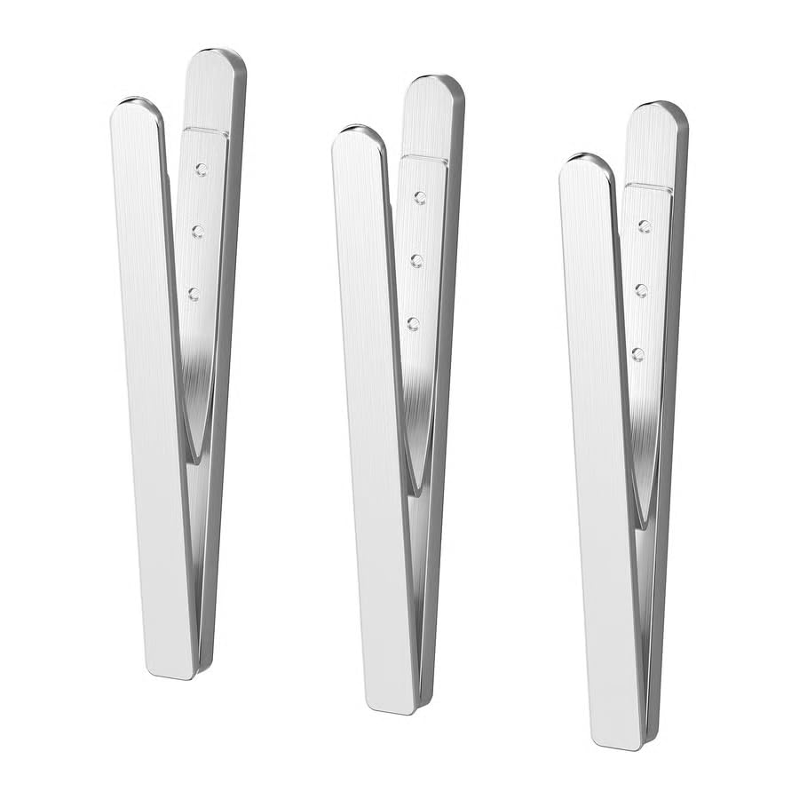 Stainless Steel Magnetic Clip Set 3 – Heavy Duty Fridge & Kitchen Organizer Clips for Notes, Food Bags, Utensils & Wall Storage