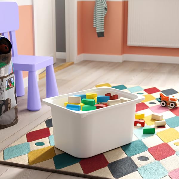 2x Storage Box – White 16 ½x11 ¾x9 | Durable Plastic Bin for Cube Shelves, Toy Organizer, Closet & Room Storage