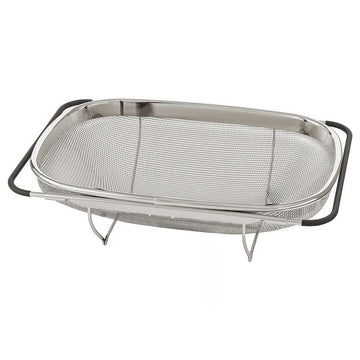 Stainless Steel Colander with Handles – Over Sink Strainer for Pasta, Vegetables & Fruits, Large Kitchen Drainer Basket 13x9 Inch