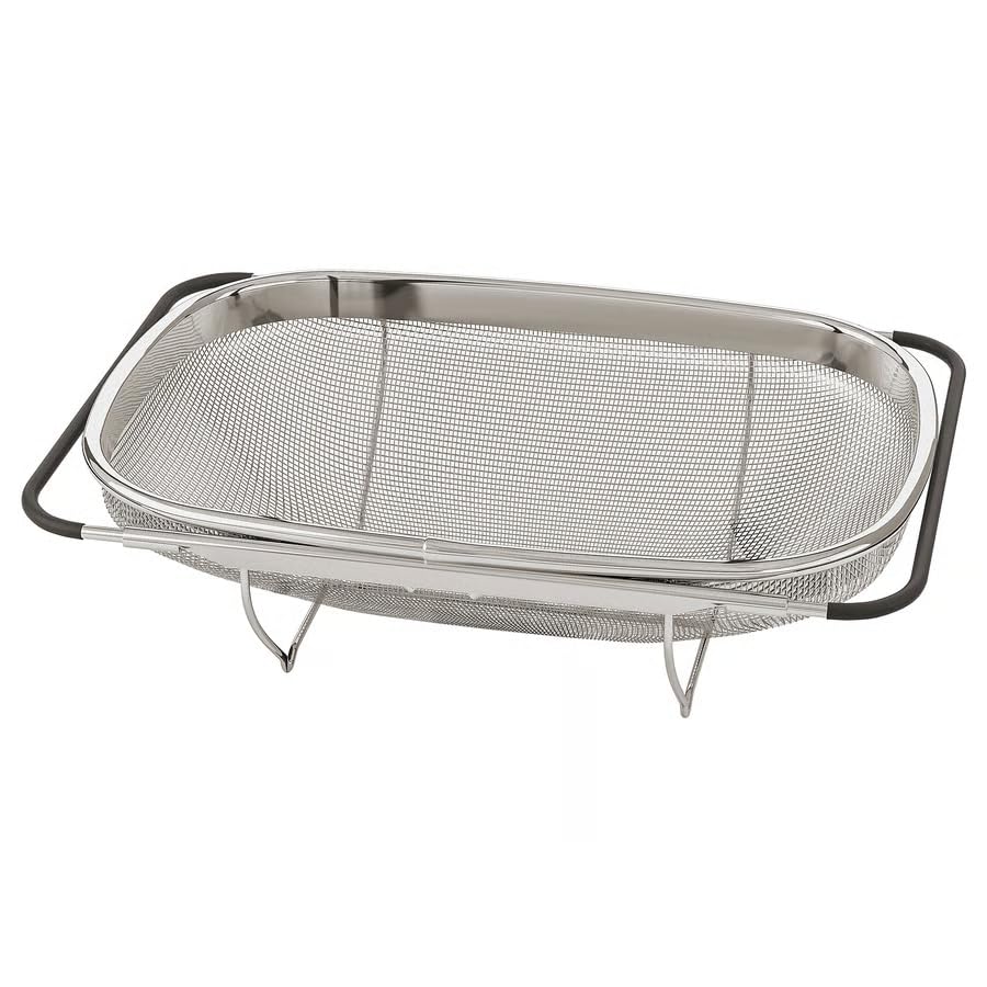 Stainless Steel Colander with Handles – Over Sink Strainer for Pasta, Vegetables & Fruits, Large Kitchen Drainer Basket 13x9 Inch