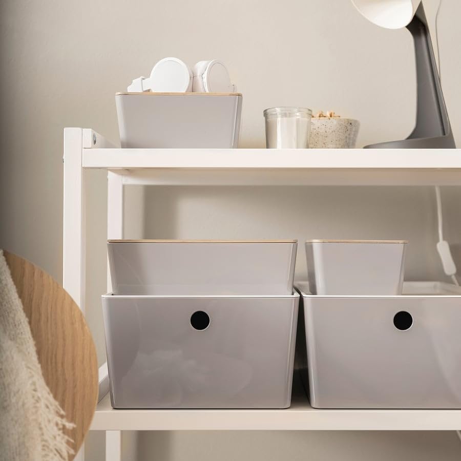 New KUGGIS Storage Box Light Gray – 10 ¼x13 ¾x6 | Stackable Organizer for Papers, Magazines, Gadgets & Hobby Items | Fits BESTÅ Units | Durable Recycled Plastic