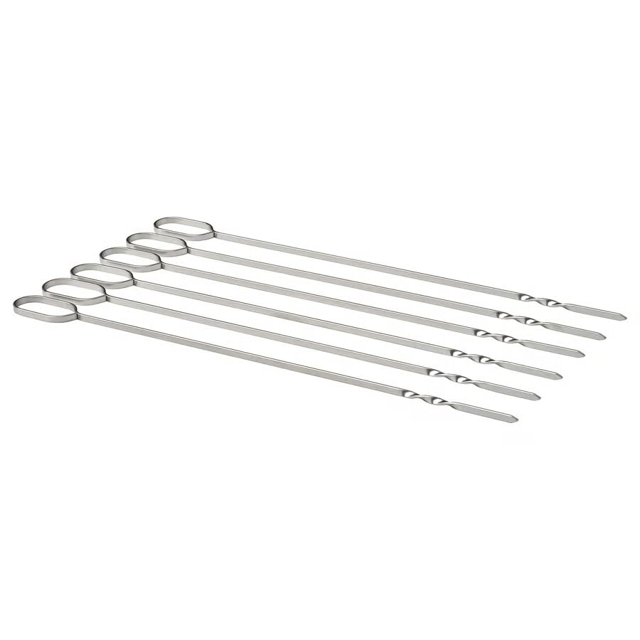 Skewers 12 Inch Stainless Steel BBQ – Reusable Metal Grill Skewers for Kabobs, Meat, Vegetables & BBQ Grill Accessories, Heavy Duty Kebab Skewers for Grilling