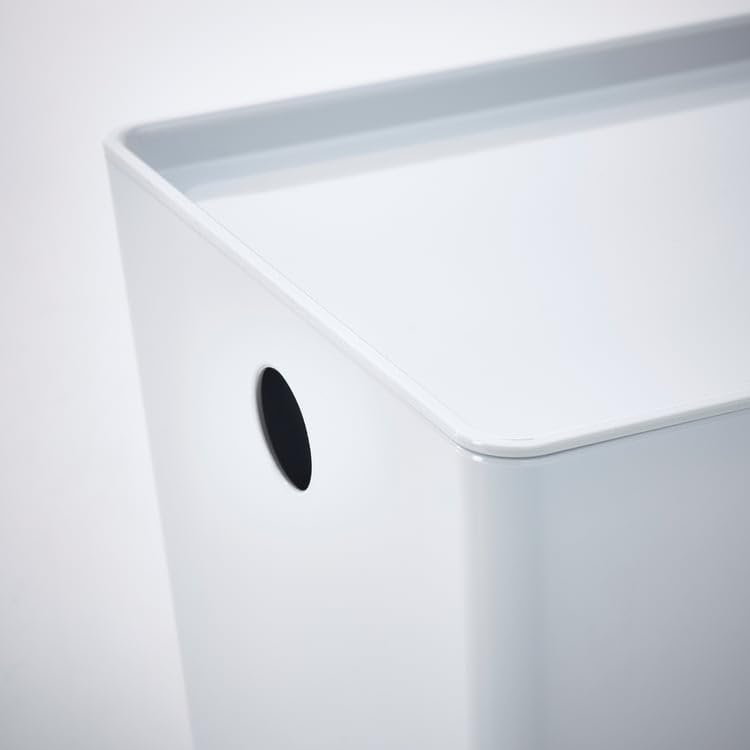 KUGGIS Storage Box with Lid White – 7x10 ¼x6 | Stackable Organizer for Papers, Magazines, Gadgets & Hobby Items | Fits BESTÅ Units | Durable Recycled Plastic