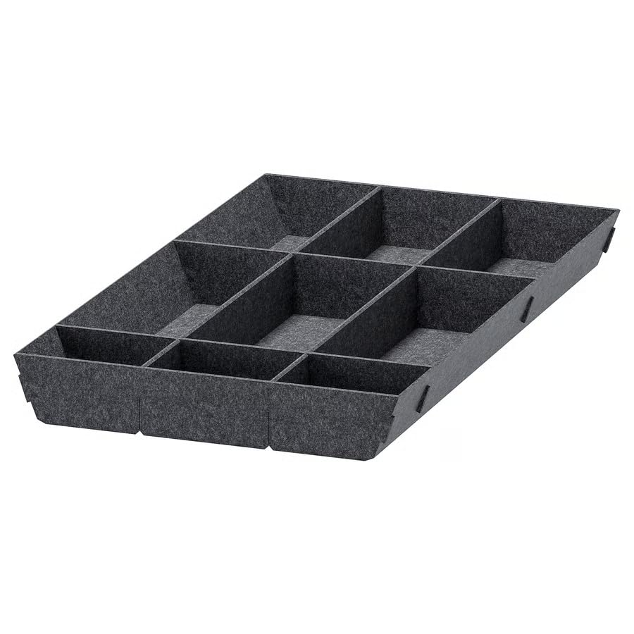 Adjustable Drawer Organizer 15x24 Inch, Customizable Kitchen Drawer Dividers, Drawer Organizer Tray for Utensils, Cutlery, Kitchen Tools & Office Supplies, Gray