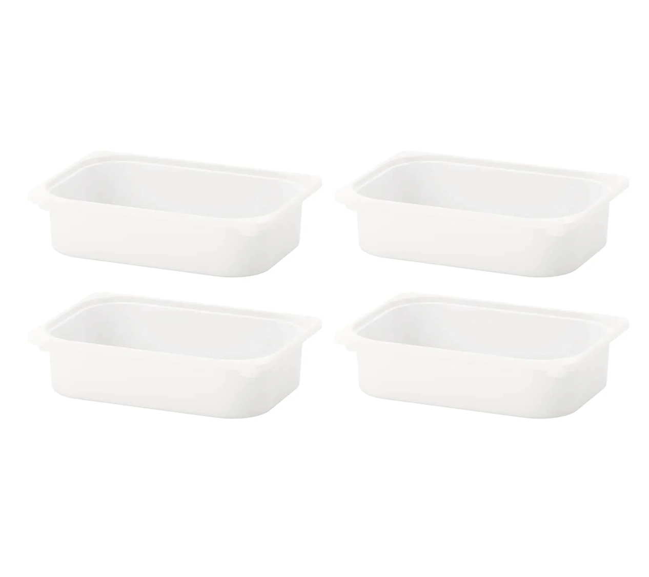 I-K-E-A 4x TROFAST Storage Box,White Container 16 ½x11 ¾x4 ''