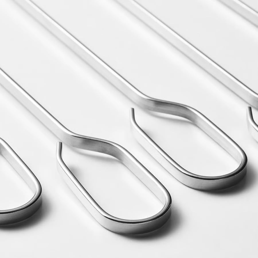 Skewers 12 Inch Stainless Steel BBQ – Reusable Metal Grill Skewers for Kabobs, Meat, Vegetables & BBQ Grill Accessories, Heavy Duty Kebab Skewers for Grilling
