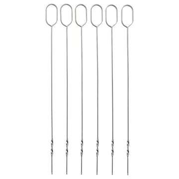 Skewers 12 Inch Stainless Steel BBQ – Reusable Metal Grill Skewers for Kabobs, Meat, Vegetables & BBQ Grill Accessories, Heavy Duty Kebab Skewers for Grilling