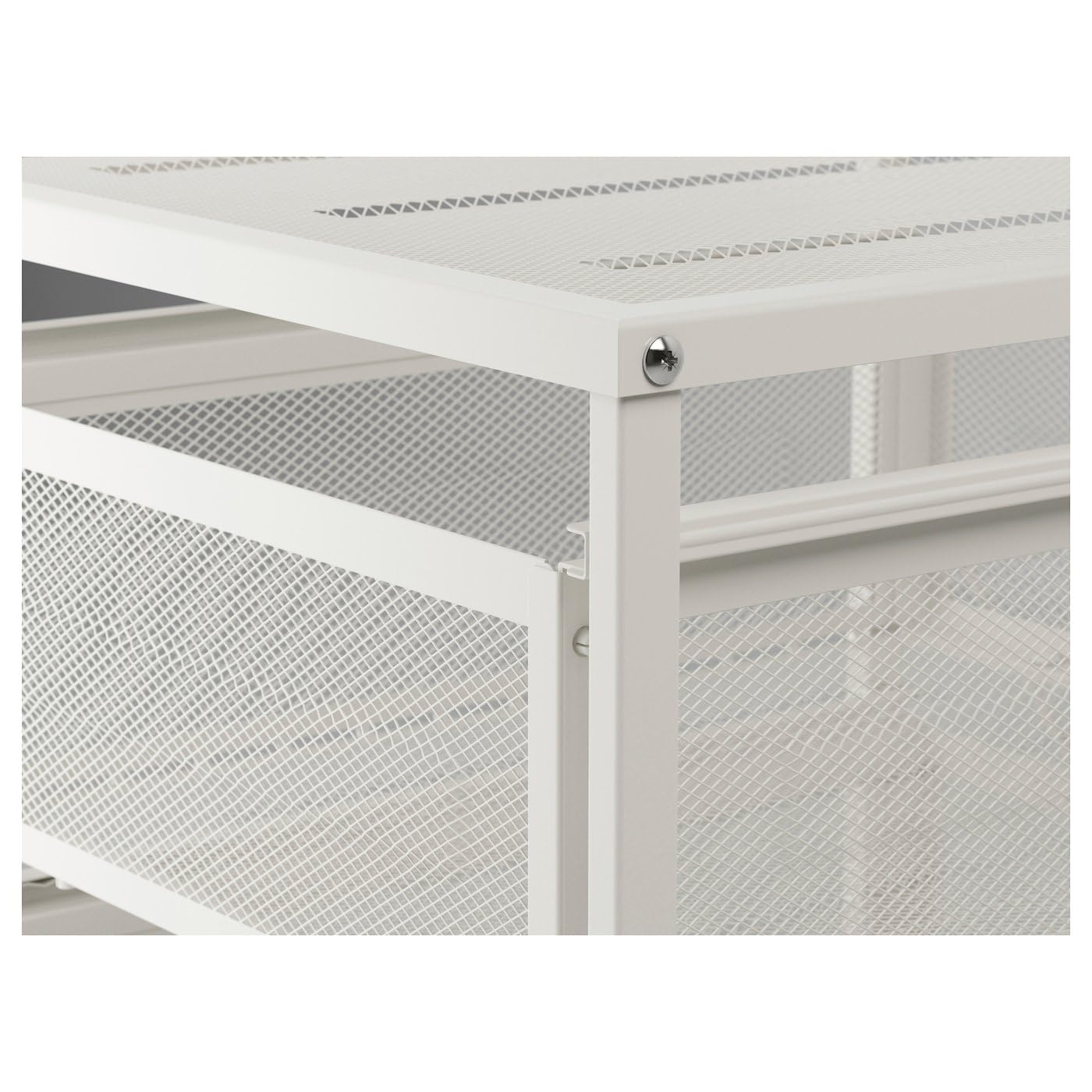 LENNART Drawer Unit – White Steel Storage Organizer with 3 Drawers for Home Office & Workspace