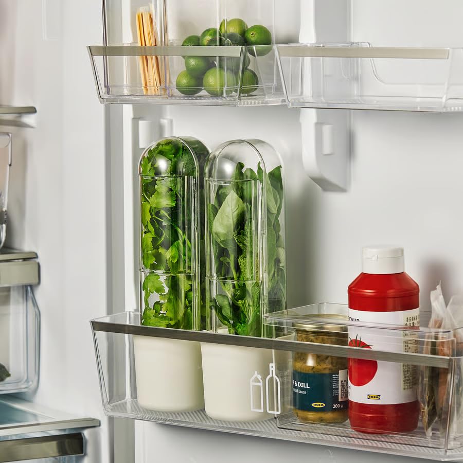 Herb Keeper for Refrigerator – Fresh Herb Storage Container with Water Reservoir, Airtight Produce Saver for Cilantro, Parsley & Basil