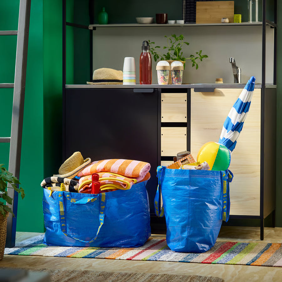 5x FRAKTA Large Shopping Bag Blue 19 Gallon | Durable Reusable Tote Bag for Groceries, Laundry & Storage