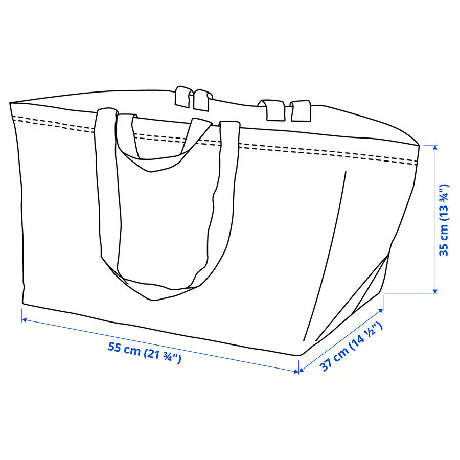 5x FRAKTA Large Shopping Bag Blue 19 Gallon | Durable Reusable Tote Bag for Groceries, Laundry & Storage